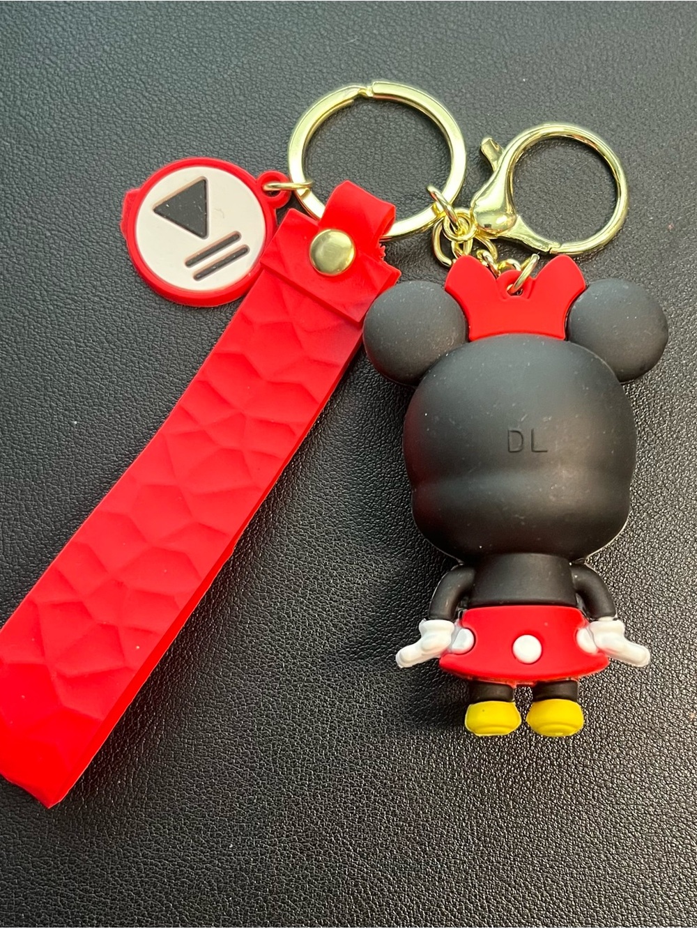Minnie Mouse Red Silicone Keychain/Bag Charm with Wrist Strap - Picture 2 of 2